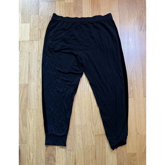 Eileen Fisher Women's Velvet Side Stripe Jogger Pants Black Petites Size PL - Picture 3 of 16